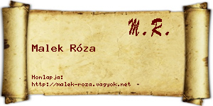 Malek Róza névjegykártya