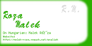 roza malek business card